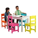 KidKraft Wooden Table and 4 Chair Set, Children's Furniture, Brightly Colored - Highlighter, Gift for Ages 3-8