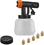 YATTICH Paint Sprayer Accessories for YT-201-A, including 1000ml Container, Front Body (Black), 5 Copper Nozzles, Nozzle Cleaning Needle, Cleaning Brush, Pot Lid, Spanner…