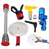 Tektall Universal Spray Sprayer Guide Accessory Tool for All Airless Paint Sprayer 7/8" with 517 Nozzle Tip & 10 Inch Extension Pole Rod