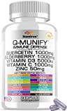 Quercetin Zinc Vitamin C Bromelain Supplement Immune Support Defense w Vit D3 5000IU Elderberry 1000mg Artemisinin Sea Moss Turmeric Ginger Probiotics Echinacea Garlic Nettle Reishi L Lysine -USA 60ct