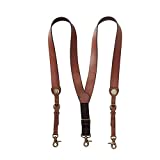 Nocona Belt Co. Men's Standard Bullet Concho Gallus Leather Suspenders, Brown, Medium