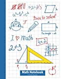Math Notebook 1/2 Inch Squares: Lined Graph Paper Composition Notebook [Large 8.5X11] 2 squares per inch