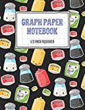 Graph Paper Notebook 1/2 Inch Squares: Kawaii Condiment Themed 0.50" Square Quad Ruled, 120 Pages, 8.5" x 11" Non-perforated Graphing Notebook (8.5" x 11" Graph Paper Notebooks with 1/2 Inch Squares)