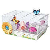 MidWest Homes for Pets Hamster Cage | Beautiful Butterfly Theme | Accessories & Decals Included