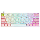 YUNZII SK61 Pink Hotswap Mechanical Gaming Keyboard with Optical Switch, RGB, Programmable Custom Keyboard (Gateron Blue Switch, Pink 61 Keys)