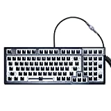 Gk98 RGB Mechanical Keyboard DIY Kit Hot-Swappable Three-Mode Wired 2.4g BT5.0 Custom Keyboard Compatible with Akko, Cherry Mx, Gateron, Kailh Mechanical Axis (Transparent Black)