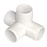 4 Way 1-Inch Tee PVC Fitting Build Heavy Duty Greenhouse Frame Furniture Connectors (Pack of 4)