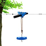 X XBEN Zip line Kits for Backyard 98FT, Zip Lines for Kid and Adult, Included Swing Seat, Ziplines Brake, and Steel Trolley, Outdoor Playground Equipment