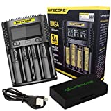 Nitecore UMS4 USB Universal 4-Port Speedy Smart Charger for Li-Ion/Ni-MH/Ni-Cd/IMR 26650 22650 21700 20700 18650 18490 18350 17670 17500 17335 16340 RCR123 14500 AA AAA C D w/LifeMods Battery Case