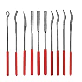 Bestgle 10Pcs Mini Diamond Needle File Set Jewelers Hand Files Tool Kit for Metal Ceramic Stone Jewelry Rough Carving Glass Filing, 140mm/5.1" Length