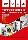Kodiak Supplies A4 Waterslide Decal Paper INKJET WHITE - 20 Sheets - DIY A4 water slide Transfer WHITE Printable Water Slide Decals A4 20 Sheets (B07HGQPG2C)