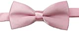 Adjustable Boys Bow Tie Solid Pre Tied for Wedding Party Dress up Pink
