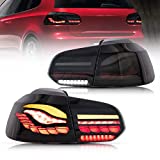 VLAND OLED Tail lights Compatible with Volkswagen VW Golf 6 MK6 2010- 2014 (NOT for Cabrio/ GTI/ Convertible) w/Sequential Amber Turn Signal, w/3D Dynamic Animation Lighting, Smoke Lens Styles