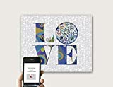 Blue LOVE, Personalized Any Song Any Artist QR Code Art, First Paper Anniversary Gift for Husband Wife, 2nd Cotton Anniversary Gift for Him, Tech Valentines Day Music Gift for Him Her, Print Only