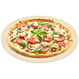 Deedro Round Pizza Stone for Oven and Grill, 16 Inch Durable and Safe Cordierite Baking Stone, Heavy Duty Pizza Grilling Stone, Thermal Shock Resistant Cooking Stone for Pizza, Bread and Cookies