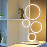 LENIVER LED Table Lamp, Modern Dimmable Bedside Table Light, 18W, 3 Color Modes, for Living Room, Bedroom, Office, Nightstand, Bookshelf (White)