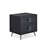 ACME Furniture Elms Nightstand, One Size, Black