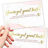 50 Extra Large Thank You for Your Order Cards - 4x6" Gold Foil and Pink Thanks for Supporting Small Business Packaging Inserts - You’ve Got Great Taste Customer Purchase Cards