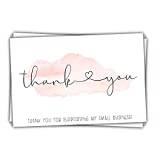 50 Pink Watercolor 4x6 Thank You for Supporting My Small Business - Customer Thank You for Order Cards - Small Online Business Package Insert