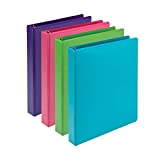 Samsill Earth’s Choice Biobased Durable 3 Ring Binders, Fashion Clear View 1 Inch Binders, Up to 25% Plant Based Plastic, Assorted 4 Pack