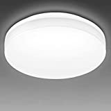 Lighting EVER 9 inch Flush Mount LED Ceiling Light for Bathroom, Waterproof, 5000K, 1500lm Daylight White, 15W(120W Equiv.) Round Flat Low Profile Ceiling Fixture for Hallway, Kitchen