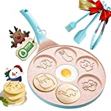 Pancake Pan Nonstick - Pancake Griddle Pan Molds for Pancakes Mold for Kids Nonstick Griddle Crepe Maker 7 Animal Pancake Mold, Blue,DAYOOH