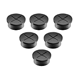 Aohcae Flexible Cable Cord Grommet 6Pcs - 1 Inch Silicone Desk Grommets Cable Pass Through Wall Grommets Wire Hole Cover for Table and Other Furnitures (Black)