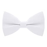 White Bow Ties for Men Cute White Bow Ties - Fabric Adjustable Oversized Pre-tied Fashion Colorful for Mens Boys Women Clip on Bow Ties - shop Bow Tie House (Large, White)