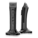 Kenchii Flash 5-Speed Dog Hair Clipper - Cordless Dog Clippers for Grooming with Rechargeable Battery and Smart Sensors for Streamlined Cuts - Professional Animal and Dog Grooming Supplies (Black)