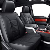 LUCKYMAN CLUB Custom Seat Covers Fit for 2009-2014 F150 Crew Cab with Waterproof Faux Leather (F2-Black)