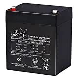 Uplus 12V 5Ah Rechargeable Sealed Lead Acid Battery - DJW12-5.0T Replaces Home Alarm Battery Compatible with F1 F2 Terminals for Garage Doors, Security Systems, Burglar Alarms