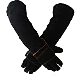 Lessbad Lifeunion Animal Protection Gloves Anti-Bite & Scratch Handling Gloves for Dog Cat Bird Reptile Snake (Black-1)