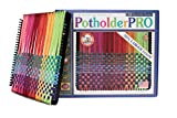 Harrisville Designs Friendly Loom Potholder Cotton Loops 10" Pro Size Potholder Metal Loom Kit Make 2 Potholders, Weaving Crafts for Kids & Adults-Black