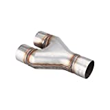 LCGP 409 Stainless Steel 2.5 Inch Y-Pipe, Universal Stainless Steel Diesel Y-Pipe, Inlet 2.5" Outlet 2.5" Length 10"