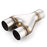 Exhaust Y Pipe 2.5" Inlet, A-KARCK 409 Stainless Steel 2.5" Outlet 10" Long Y Pipe Withstands High Temperatures