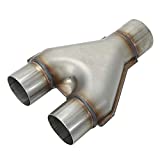 LucaSng T409 Stainless Steel Y Pipe 2.5" Single to 2.25" Dual Exhaust Adapter Connector,Overall Length: Approx. 10",Universal