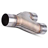 Autosaver88 2.5 Inch Inlet Y pipe Exhaust Tip, 2.5" Inlet 2.5" Outlet 12" Long Weld-on Dual Stainless Steel Exhaust Tip