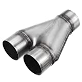 Upower Exhaust Y pipe 3" Inlet 2.5" Outlet Weld-on Dual Exhaust Pipe 10" Long Stainless Steel Reduce Drone