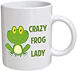 Crazy Frog Lady 11 Ounces Funny Coffee Mug