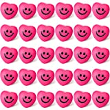 30 Pieces Heart Smile Funny Face Stress Balls, Mini Foam Ball, Stress Relief Smile Balls for School Carnival Reward, Valentine Party Bag Gift Fillers (Pink)