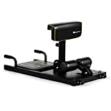 Goplus Deep Squat Machine, 8-in-1 Sissy Squat Fitness Equipment Functional Core Workout Training Sit Up & Push Up Leg Exerciser, with Anti-Skid Measures, Soft PVC Cover, Handy Wheels (Black)