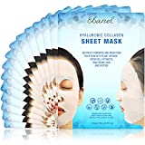 Ebanel 15 Pack Collagen Peptide Hydrating Face Masks, Instant Brightening Firming Anti Aging Face Sheet Masks, Moisturizing Spa Face Masks Skincare with Hyaluronic Acid, Vitamin C, Chamomile, Aloe