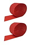 Fall Colors Crepe Paper Streamers Made in USA (Flame Red 2 Rolls)