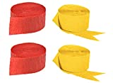 Red and Gold Yellow Crepe Paper Streamers (2 Rolls Each Color) USA-Made