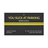 Andaz Press Funny Bad Parking Cards, You Suck At Parking Seriously Prank Driving Fake Ticket Violation Gag Note Cards, Fun for Revenge Road Justice, For Men, Women, Him, Her, 100-Pack, 2 x 3.5-Inch