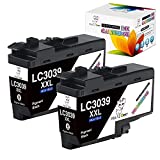Miss Deer Compatible Ink Cartridge Pigment Replacement for Brother LC3039 XXL LC3039XXL LC3039BK MFC-J5845DW MFC-J5845DW MFC-J5945DW MFC-J6945DW MFC-J6545DW MFC-J6545DW XL (2 Black)