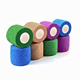 WePet Vet Wrap, Vet Tape Bulk Self-Adherent Gauze Rolls Non-Woven Cohesive Bandage First Aid for Dogs Cats Horses Birds Animals Strong Sports Tape 2 Inch x 8 Rolls (4 Colors)