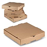 10" Length x 10" Width x 1.75" Depth Corrugated Kraft B-Flute Pizza Box Keeps Pizza Fresh by MT Products (10 Pieces)