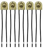 Creative Hobbies 5 Pack of Metal Push Button On/Off Switches, Single Circuit, 3A-120V, Metal Bushing with 6 Inch Wire Leads Stripped Ends