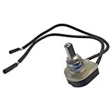 Gardner Bender GSW-24 Double Insulated Electrical Push Button Switch, SPST, ON-OFF, 6 A/125V AC, 6 inch Wire Terminal,Nickel,ON - OFF